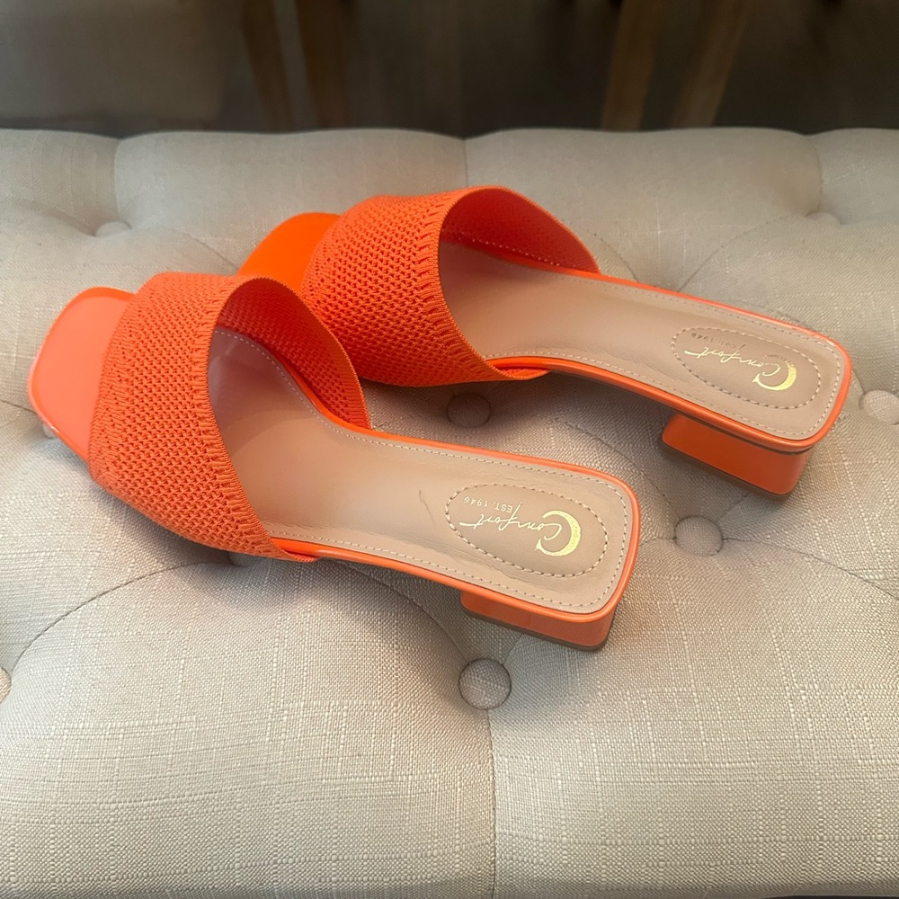 Cynthia Rowley Bold Orange Knit Heels